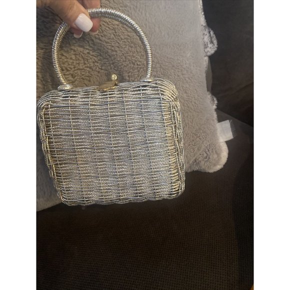 VINTAGE FORSUM MID-CENTURY 1960'S ERA WHITE BASKETWEAVE PURSE / HANDBAG‎ - Picture 8 of 11